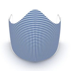 TAILORED FORMAL BLUE CHECKER FASHION GRAPHIC MASK